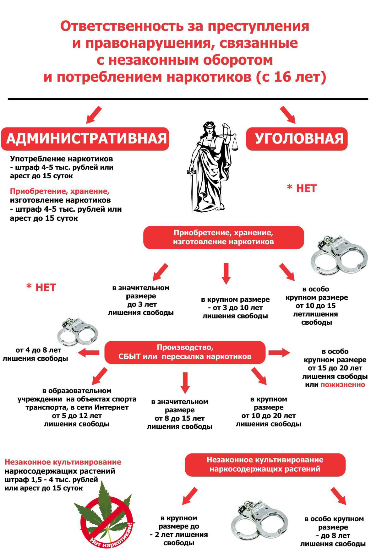 Ответственность за незаконный оборот и потребление наркотиков - Внеучебная  жизнь